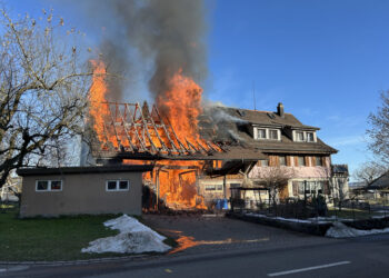 Tuttwil – Wängi: Scheune in Vollbrand